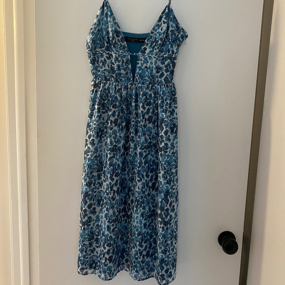 House of Harlow 1960 Blue Printed Midi Dress
